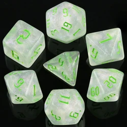 Iridescent Glitter Polyhedral Dice Set for Tabletop Role - Playing Games (B05)
