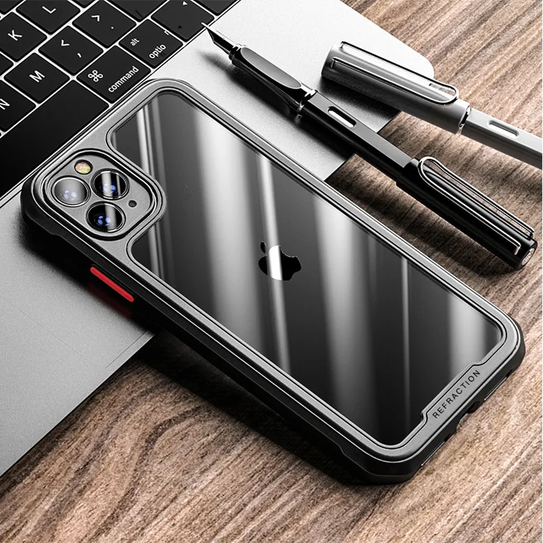 Luxury Silicone Clear Case for iPhone 11 12 13 Pro Max XR XS X 7 8 Plus SE Mini Contrasting Color Buttons Shockproof Armor Cover cheap iphone xr cases