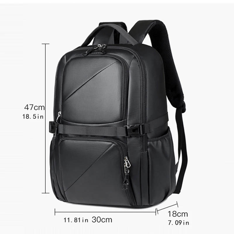 Men's Notebook Backpack, large capacity business travel backpack, adjustable shoulder strap, multiple pockets, safety zipper clo