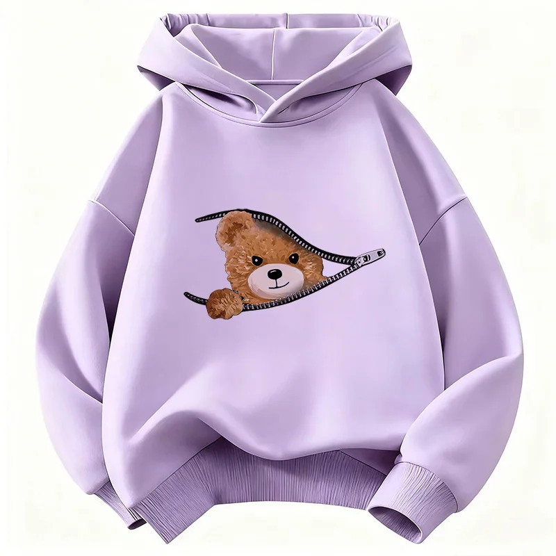 Cute Fashion Bear Funny Hoodie Kids Children's Sweatshirt Hoody for Boys Girls Casual Hoodies Hip Hop Clothes - 6