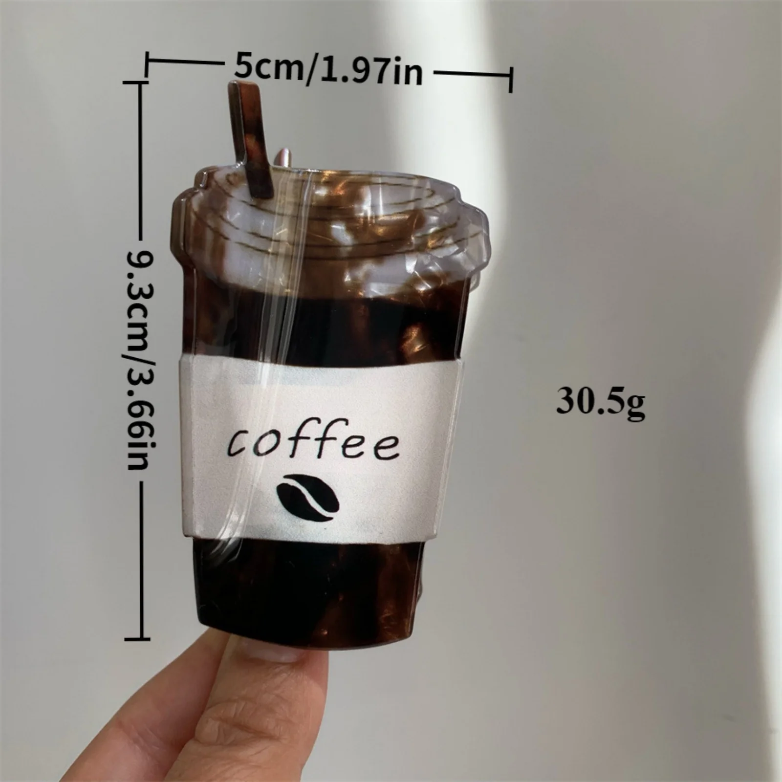Kreative Haarspange in Kaffeetassenform für Damen, niedliches Acryl-Haaraccessoire, stilvoll für die tägliche Frisur, bezaubernde Dekoration für Kaffee. – Detail 7