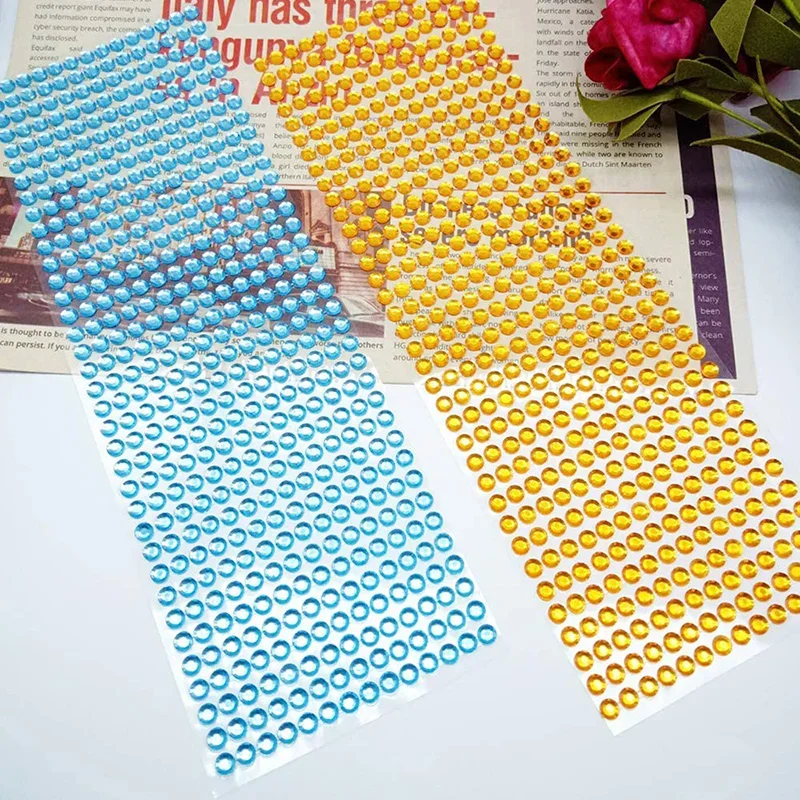 Bling Acrylic Rhinestone Sticker Sheet – Gem Diamond Self-Adhesive Embellishments for DIY Crafts & Wedding Décor