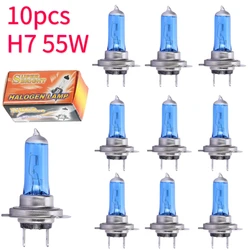 Premium Xenon Super White Halogen Car Headlight Bulbs - 10 Pack - H7 (10pcs 55w h7)