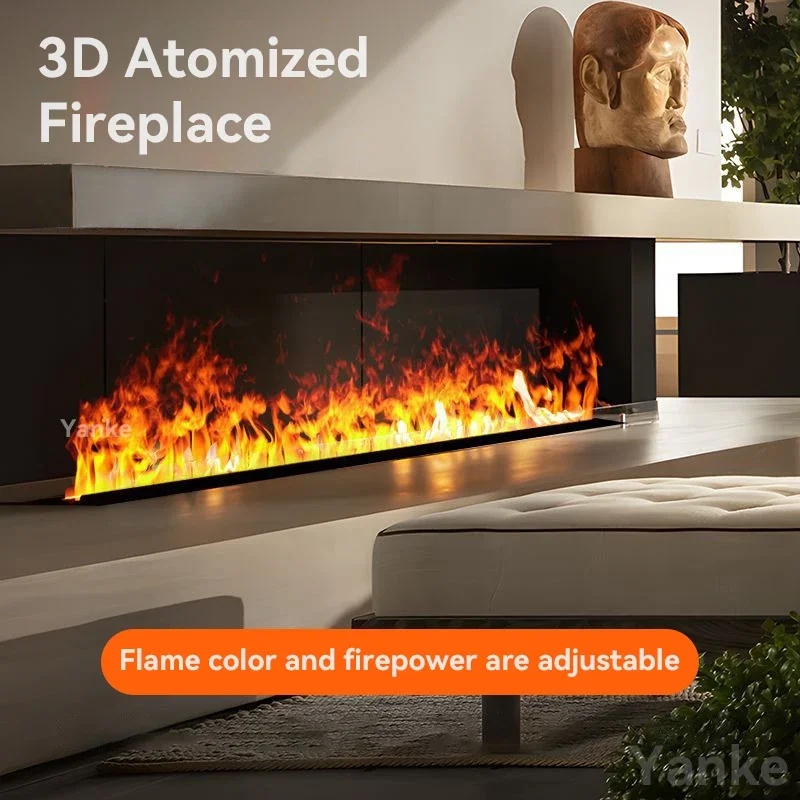 3D Atomized Fireplace With Colorful Steam Flame ECO Decorative Mist Intelligent Indoor Electric Water Vapor Fireplace