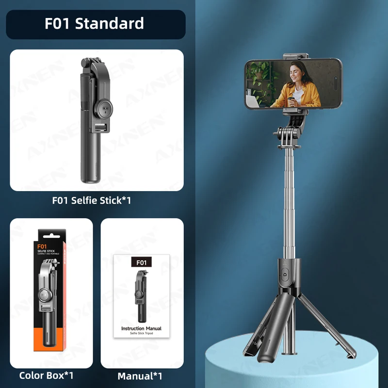 Wireless Bluetooth Selfie Stick Tripod with Phone Holder and Optional Fill Light