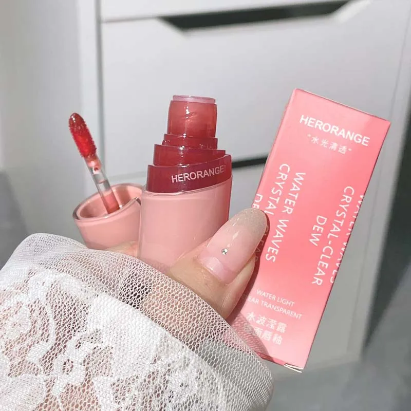 HERORANGE Water Wave Yinglu Mirror Lipstick Durable and Not Easy to Fade Korean Pure Desire Water Light Glass Lipstick for Women 4
