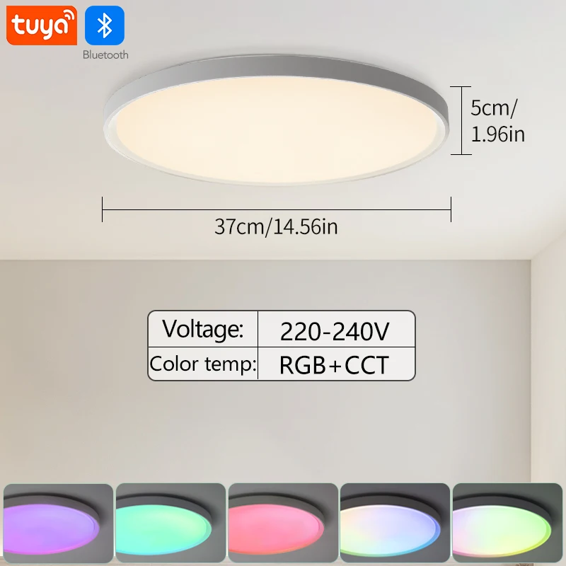MING & BEN-luz LED de techo, altavoz con luz musical, aplicación inteligente TUYA, atenuador RGB, Control remoto, Bluetooth, decoración para dormitorio y sala de estar