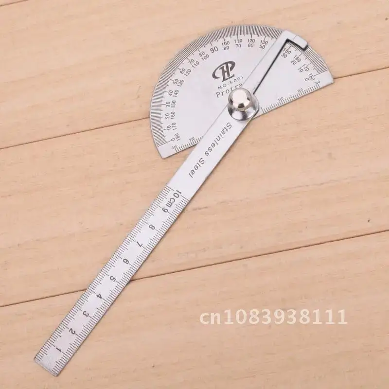 

Stainless Steel 180 Degree Protractor Angle Finder Rotary Measuring Ruler Woodworking Tools for Measuring Angles