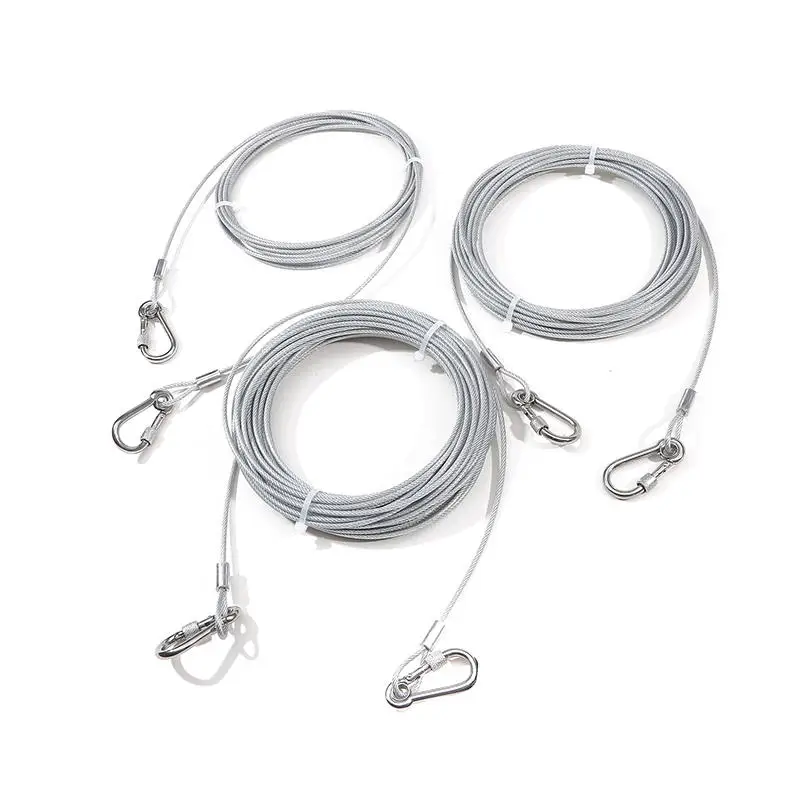 3m-15m Stainless Steel Pet leash Clothesline Portable Windproof Indoor/Outdoor Clothes Drying Camping Supplies Clothes Line