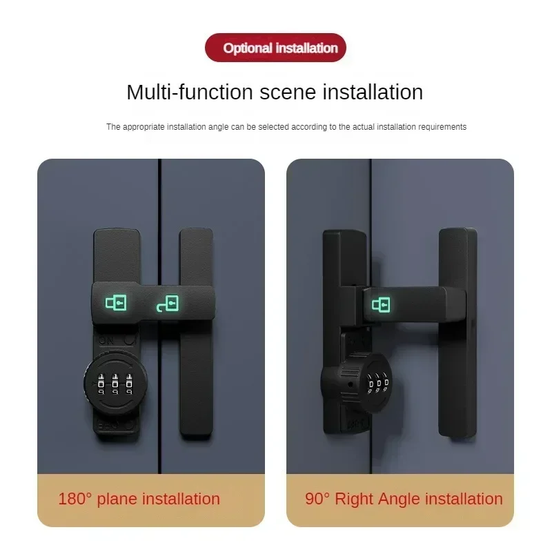 Security Barn Door Lock 3-Digit Conbination Lock Home Door for Bathroom Wine Cabinet with Password Code Durable Zinc Alloy