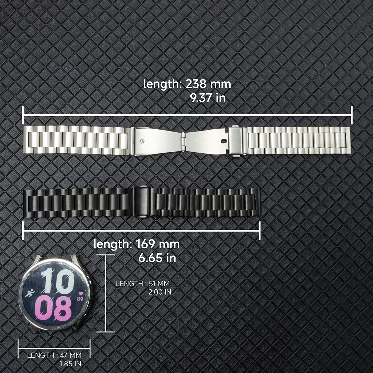 Stainless Steel Bracelet with Metal Strap and TPU Cover