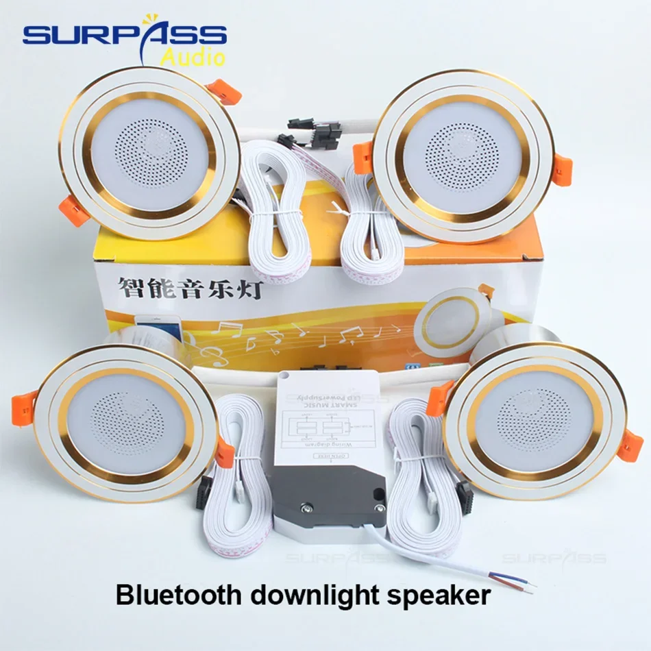 LED Smart Music Lamp Intelligent Background Music Light Ceiling Speakers With Adjused Lights Smart Bluetooth Downlight Speaker bluetooth speaker wall ceiling speaker led ceiling lamp