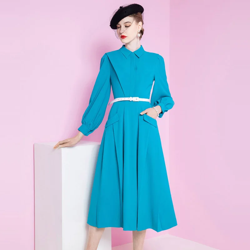 

Qin LAN star's same high-end celebrity dress spring new women's temperament dress