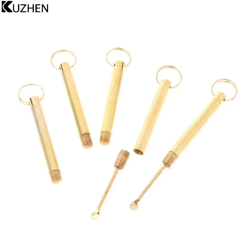 5Pcs 골드 메탈 스너프 스푼 스니퍼 Snorter 파우더 후버 파이프 삽 Earpick