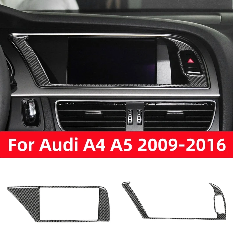 

For Audi A4L A4 B8 Q5 A5 2009-2016 Accessories Carbon Fiber Modified Interior Auto Navigation Warning Light Frame Trim Sticker
