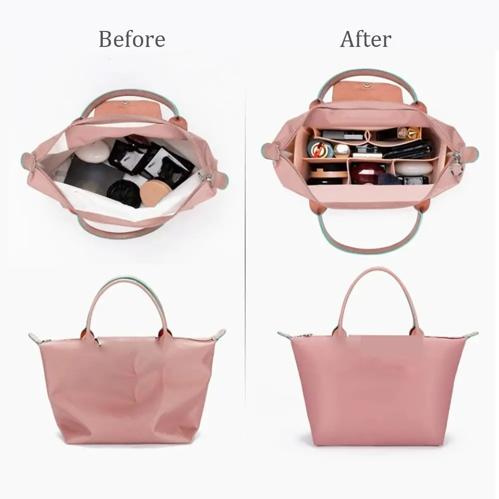 For Longchamp Durable Felt Handbag Insert Bag Storage Organization Internal Bag Portable Bag Support Bag Organiser