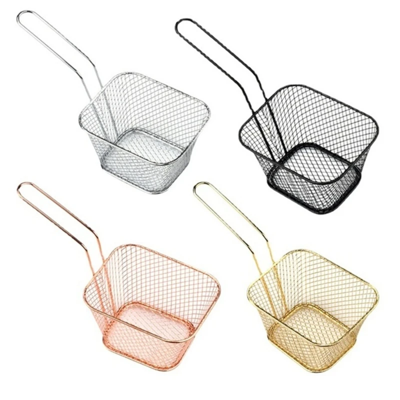 2022 New 4pcs Mini French Fries Holder Mesh Strainer Deep Fryer Baskets