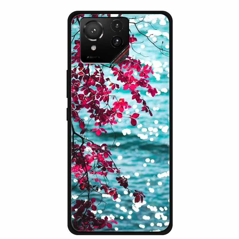 Cartoon Printed Soft Black Silicone Phone Case
