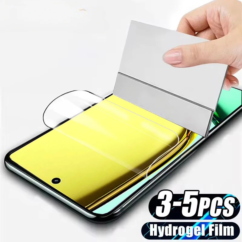 3-5Pcs HD Clear Hydrogel Film For Realme C67 C65 C63 C61 C55 C53 C51 C51S C35 C33 Screen Protectors For Realme 3 5 Pro Not Glass
