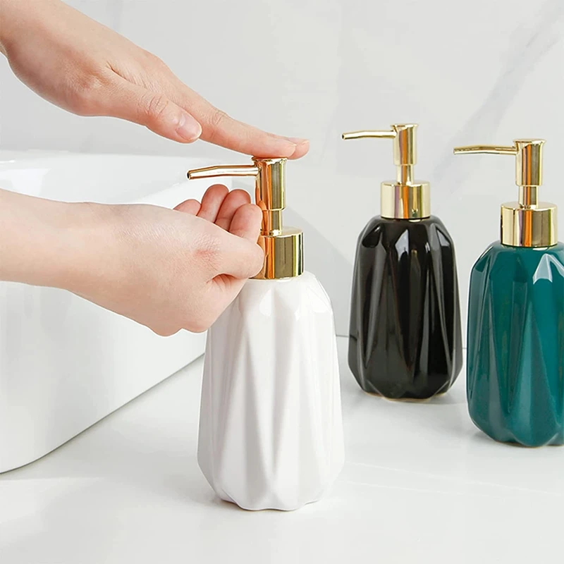 Description Picture 3 of itemCeramic Soap Dispenser 10 Oz Hand Soap Dispenser With Pump Refillable Liquid Dish Soap And Lotion For Bathroom