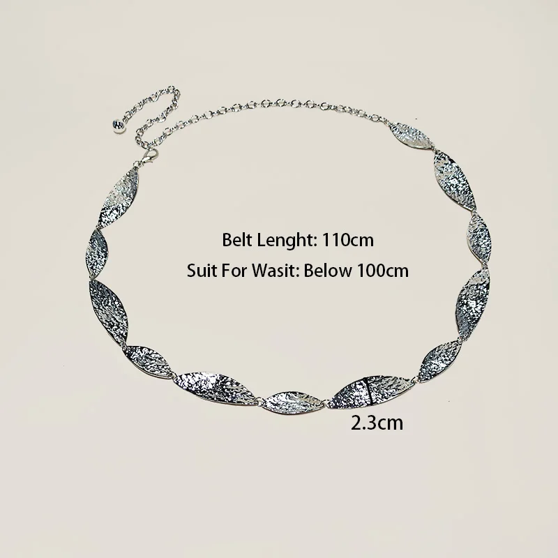 Silber Retro Taille Kette Zubehör Metall Kette Gürtel frauen Neue Sommer Vielseitig Match Röcke Hosen Dünne Leder Gürtel Trendy – Detail 12