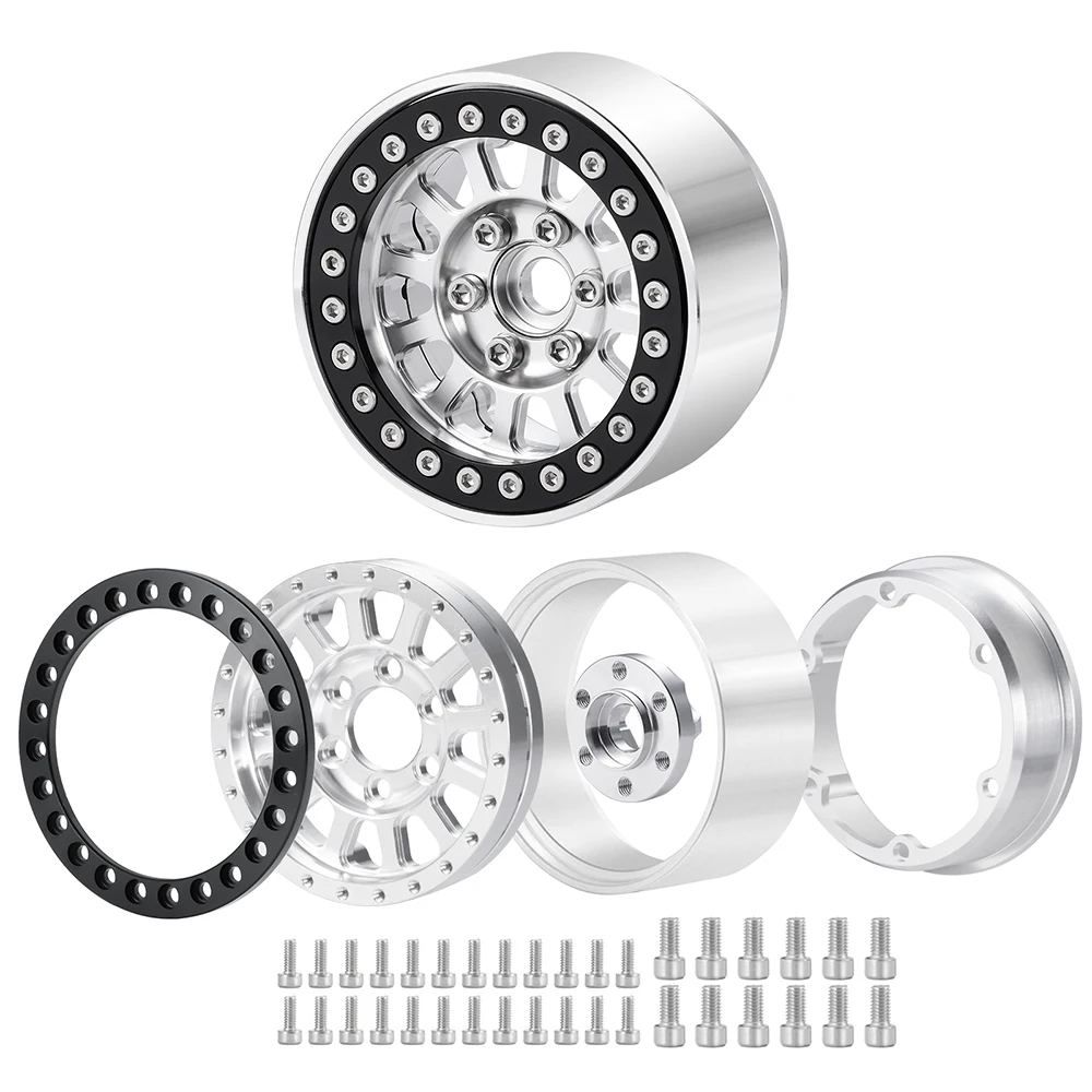 RCビードロックホイール For TRX4 For SCX10 VS4-10 Gen7 Gen8 1/10 用 4 RCクローラーホイールハブ For Axial For SCX10 UTB10 For TRX4 For TRX6 GEN7 VS4