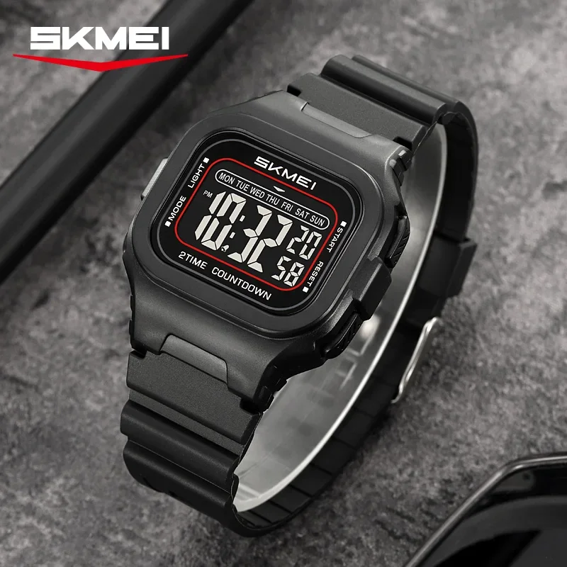 SKMEI 2343 LED Military Digital Watch for Men Sports Waterproof Shockproof Mens Wristwatches Didplay Alarm Clock Reloj Hombre