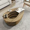 Oval coffee table, designed boldly and aesthetically pleasing, easy to clean, sturdy and durable, suitable for living rooms 1