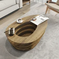 Oval coffee table, designed boldly and aesthetically pleasing, easy to clean, sturdy and durable, suitable for living rooms 1