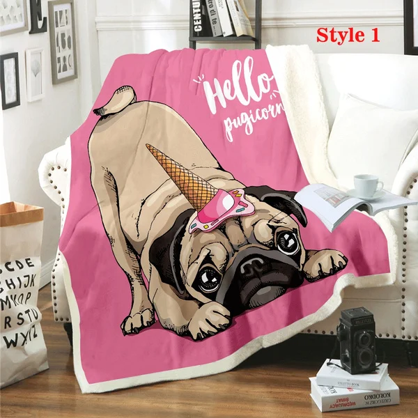 

Animal Dog Cartoo Pattern Funny Anime Blanket Double Blanket 3D Full Printed Wearable Blanket Adults/kids Fleece Blanket