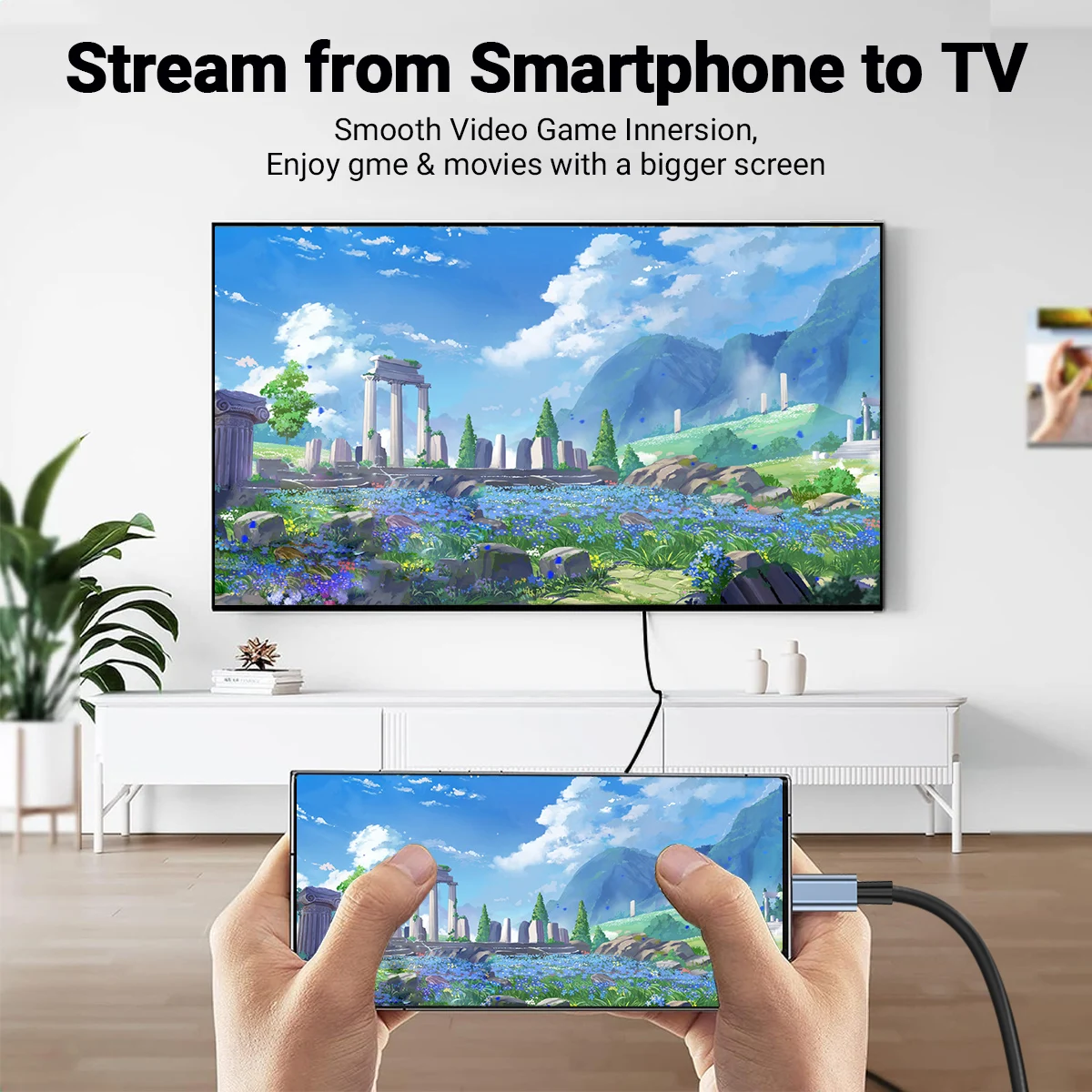 Type C to HDMI Cable 8k@60Hz 4K@120Hz USB C to HDMI-Compatible HDTV Cable Adapter for TV Converter MacBook iPad iPhone Samsung