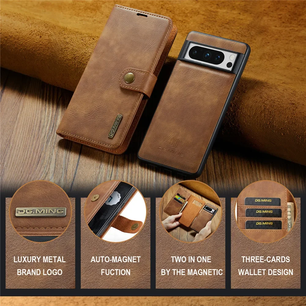 Luxury 2-in-1 Leather Detachable Card Wallet Magnetic Flip Phone Case