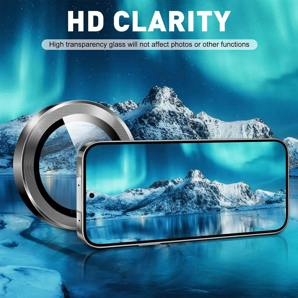 Enhanced Camera Screen Protector for Samsung Galaxy Z Flip7 - Metal Ring Lens Film with Tempered Glass