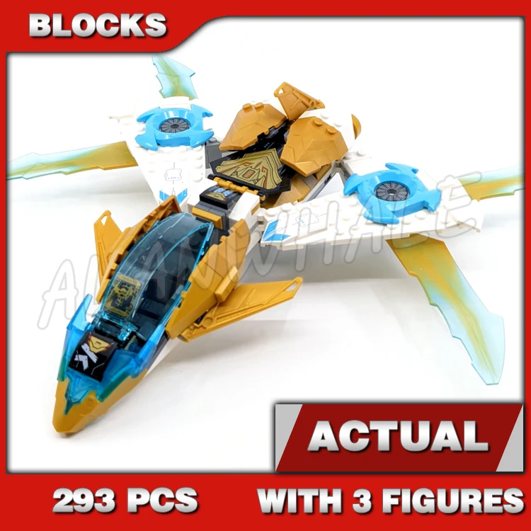 

293 шт., набор строительных блоков Shinobi Zane Golden Dragon Jet Fighter, самолёт Golden Dragon Cole 60099, совместим с моделями