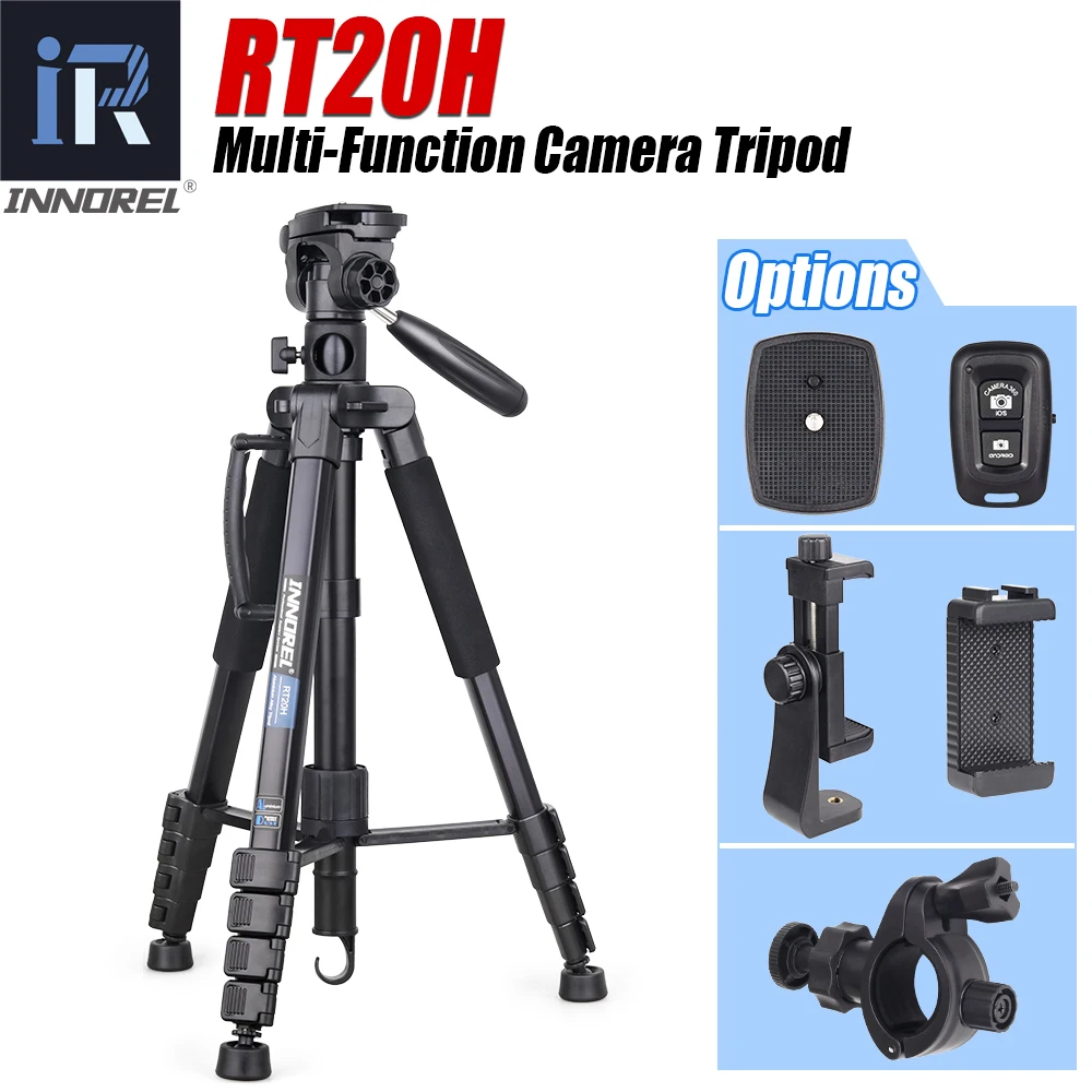 Rt20h Horizontal Camera Tripod & Monopod With 360° Head Lightweight