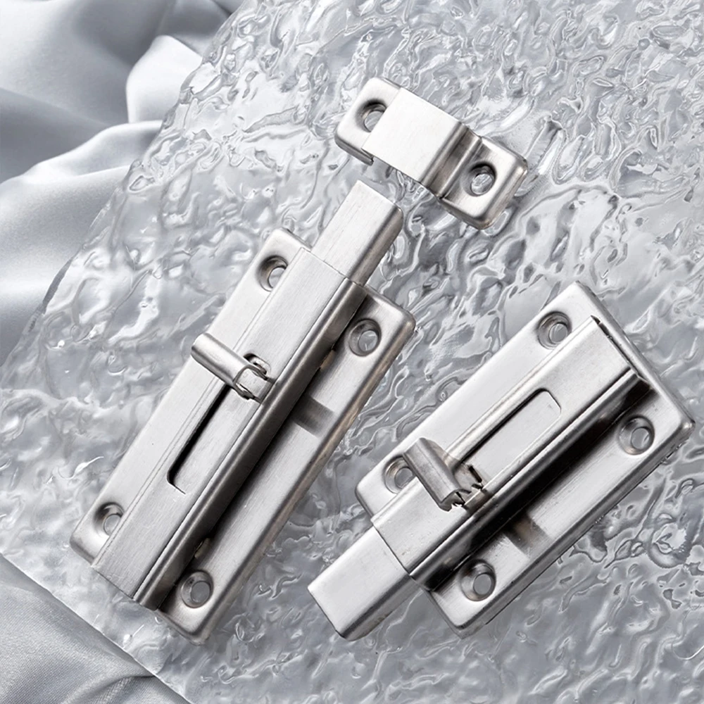 Stainless Steel Double-Ended Door Bolts Sliding Lock Barrel Bolt Latch Safety Hardware Stainless Steel Two-Way Latch door latch
