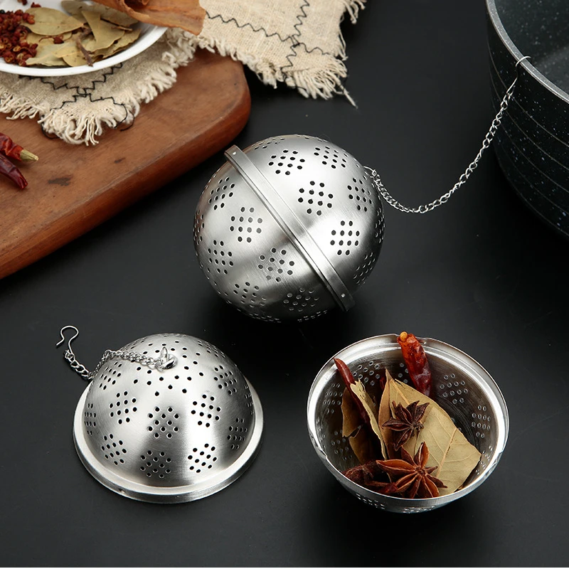Stainless Steel Tea Leaf Infuser Strainer Spice Mesh Sieve for Brewing Teapot Tea Filter Seasoning Ball Kitchen Accessories tea infuser tea strainer tea filter
