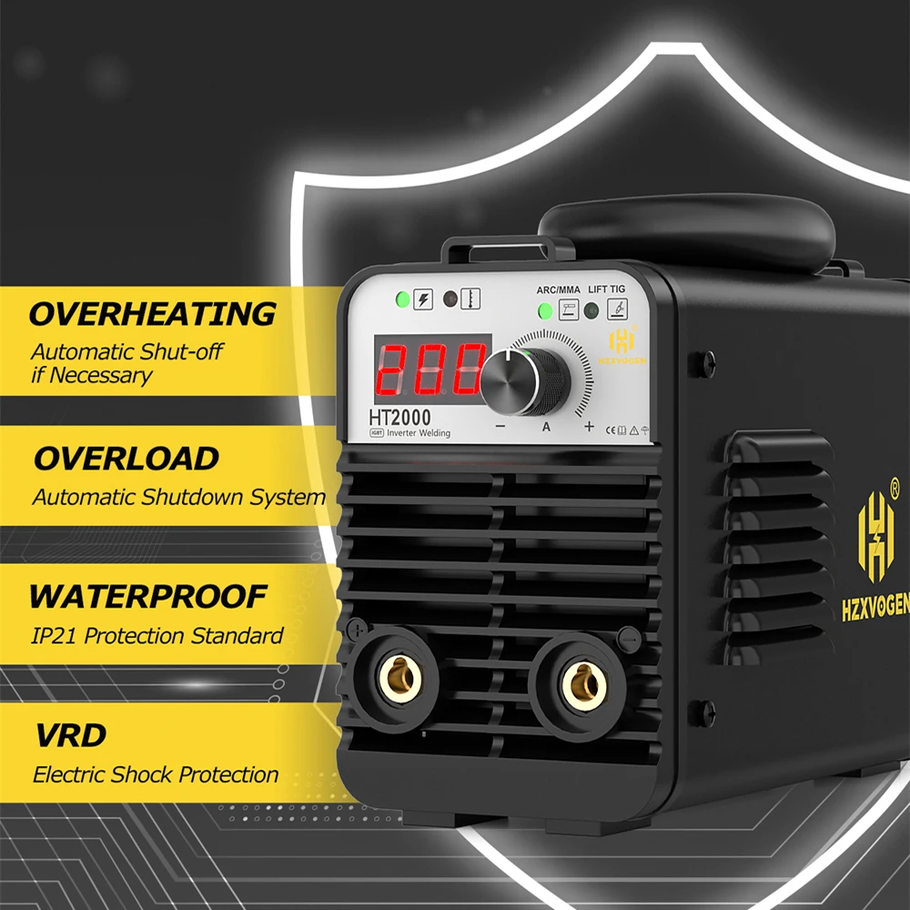 HZXVOGEN 200A 2 in 1 Mini Portable Welding Machine Stick ARC MMA LIFT TIG Welder Machine Digital Display Hot Start for Home DIY 3