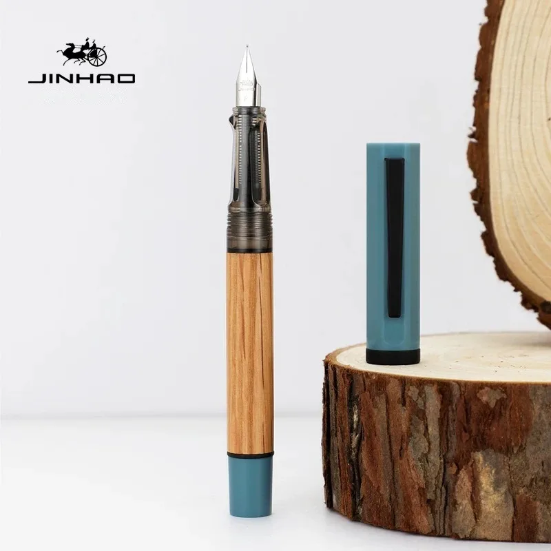 JINHAO 58 나무 만년필 고품질 색상 학생 F EF 펜촉 잉크 펜 편지지 학교 사무용품 서예 펜