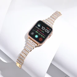 Elegant Women's Diamond Bracelet Strap for 38mm 40mm 41mm (Rhombus Gold)