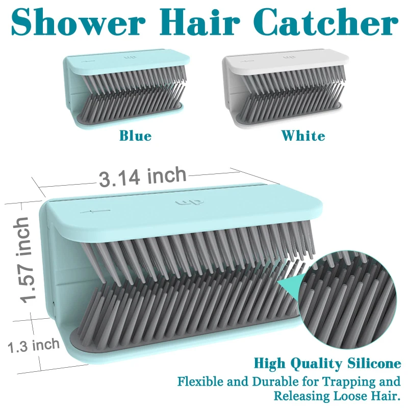 1/2/3PCS Silicone Shower Hair Catcher Wall Mounted Hair Stopper Hair Collector For Sink Bathtub Bathroom Accessories Reusable 2