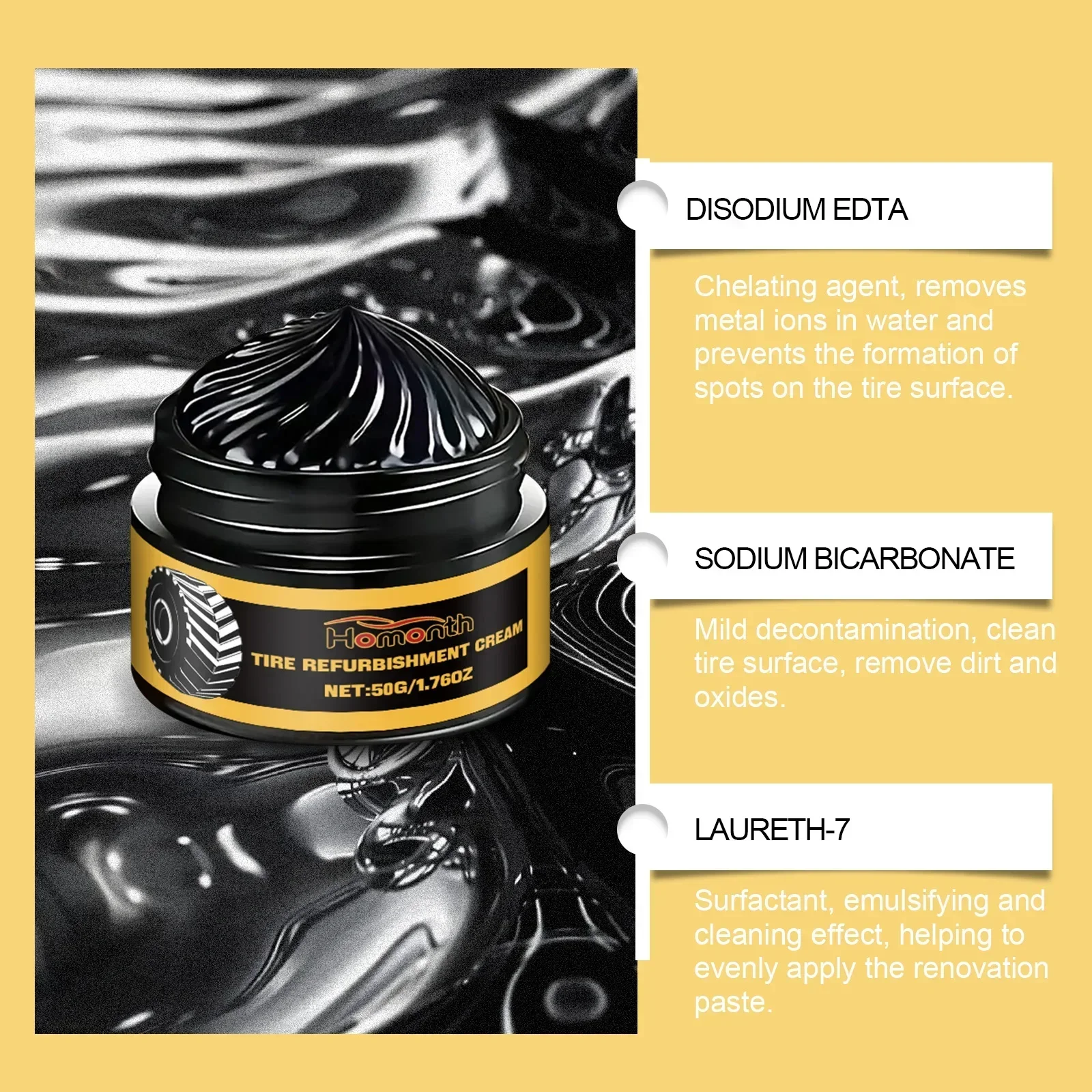 Auto Tire Polishing Paste Tire Rubber Anti-aging Waterproof Anti-fouling Protective Sealant Gloss Hydrophobic Coating Lubricant