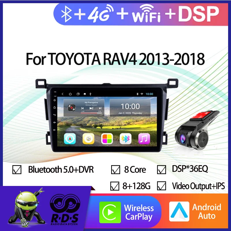 

8G+128G Android 11 Car GPS Navigation For TOYOTA RAV4 2013-2018 Car Radio With Wifi 4G AHD DSP Bluetooth Mirror Link