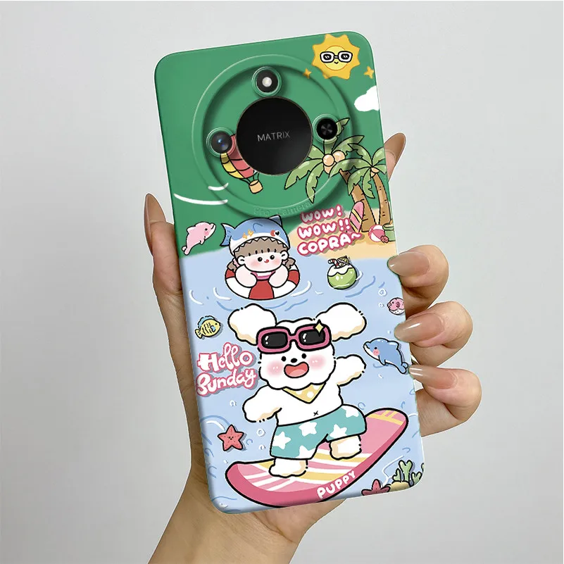 Sweet Painted Silicone Phone Case - Fashion Cartoon Design, Protective & Stylish
