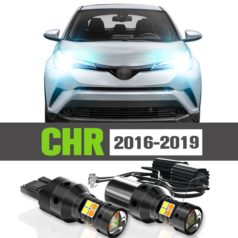 

2x LED Dual Mode Turn Signal+Daytime Running Light DRL Accessories Lamp For Toyota CHR 2016-2019 2017 2018