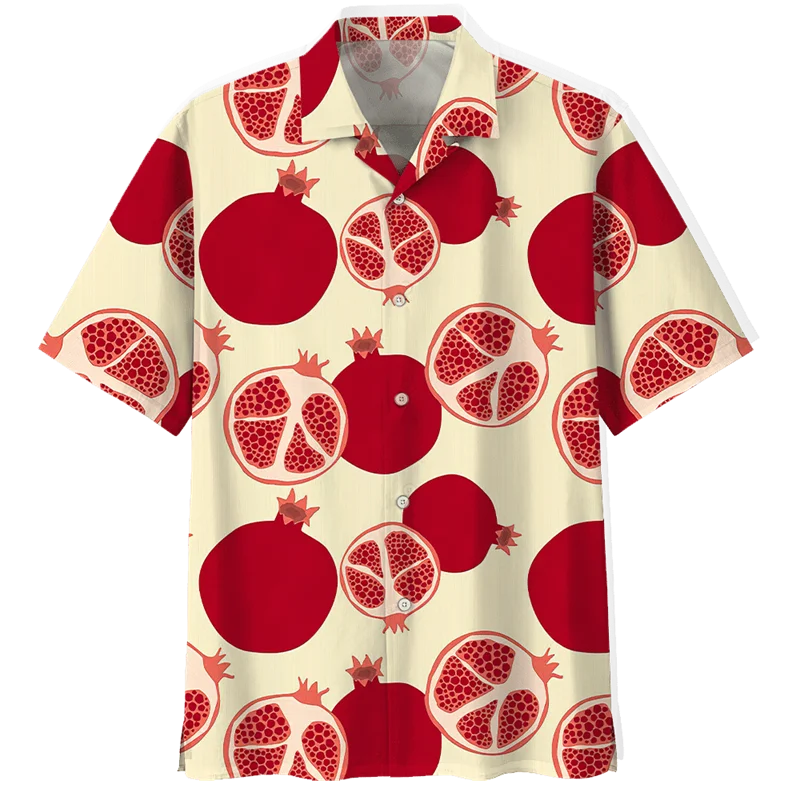 thumbnail image 1 of Camisas hawaianas con estampado de limón para hombre, blusa con botones de manga corta y estampado 3D de frutas tropicales, camisa hawaiana de solapa de gran tamaño, 1 of 5