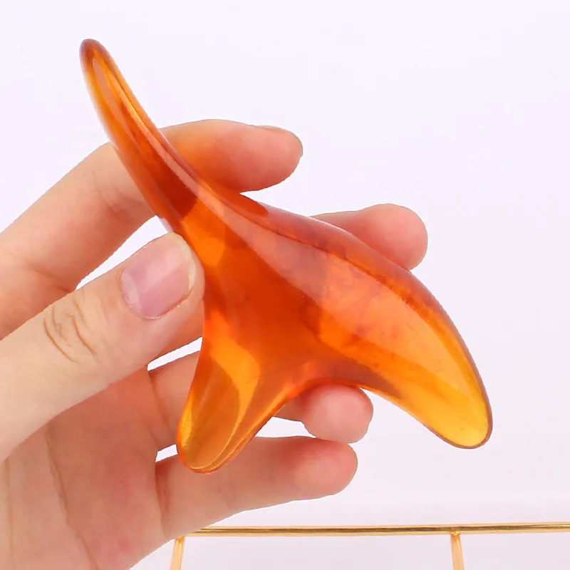 

괄사 Amber Resin Wax Triangle Foot Massager Gua Sha Acupuncture Shiatsu Tool Gua Sha Scraping Massage Instrument Therapy 마사지