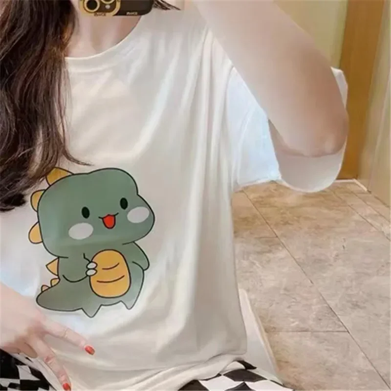 2024 Women Long Sleepwear Suit Student Pyjamas Set Summer Thin Carton Generation Home Wear women Cute Gifts Young Girl Nightwear