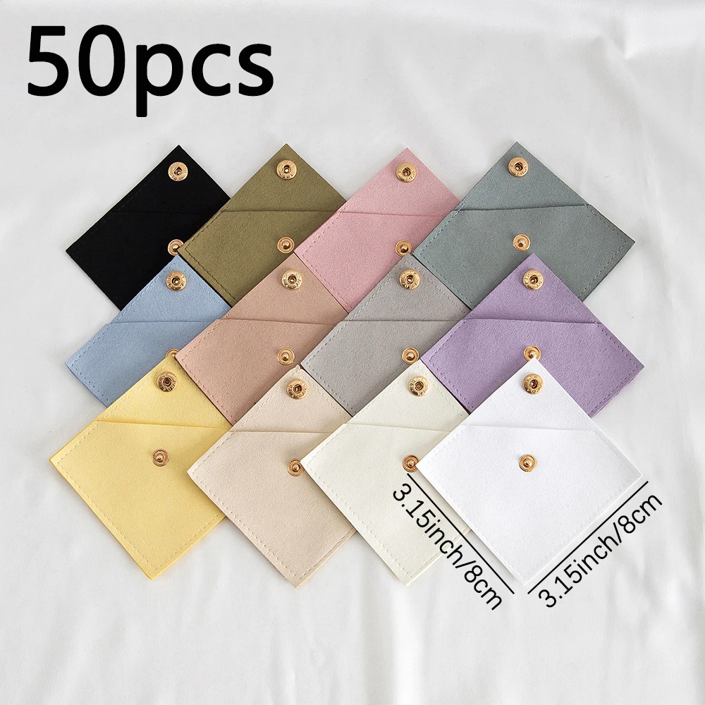 Elegant Suede Microfiber Jewelry Pouch with Button Closure