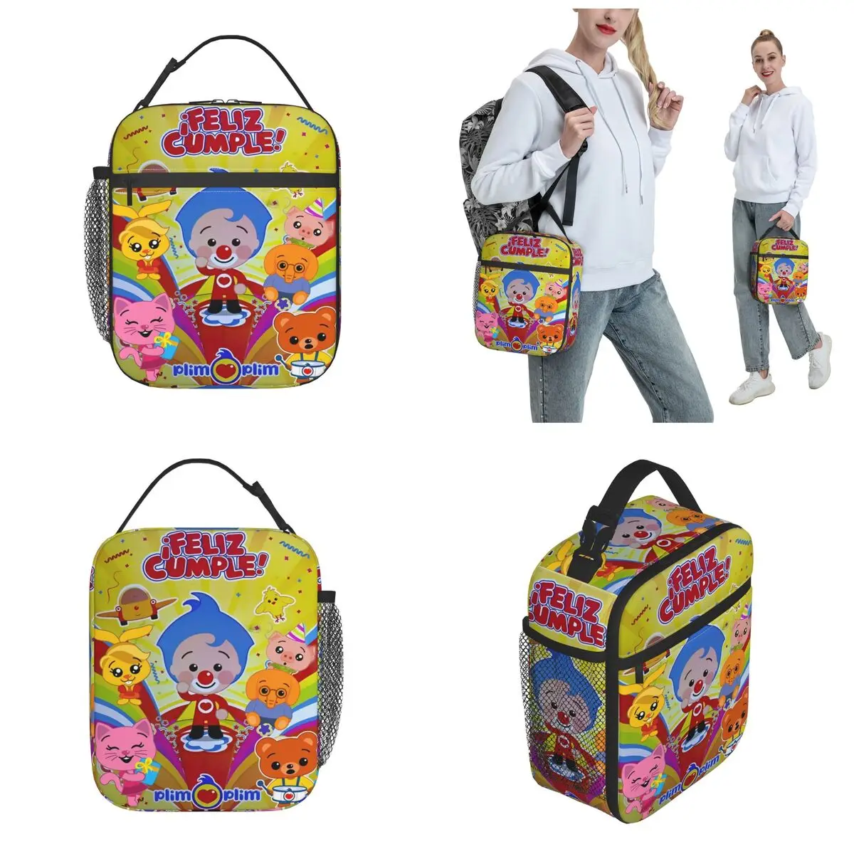 Plim-Plims Merch Insulated Lunch Bag For Work Storage Food Boxes Portable Cooler Thermal Lunch Boxes